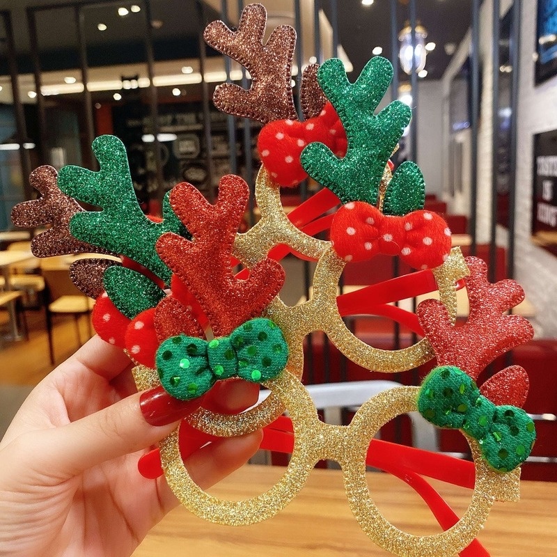 Mắt kính 17KM gọng phối hình cây thông/ ông già noel phụ kiện tham gia tiệc Giáng sinh