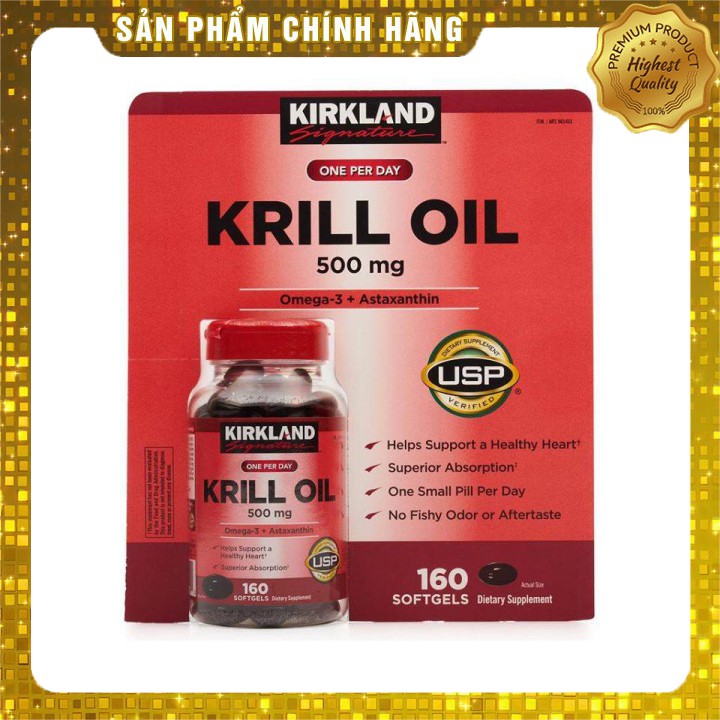 💊 KRILL OIL KIRKLAND Viên uống bổ tim mạch từ dầu con nhuyễn thể