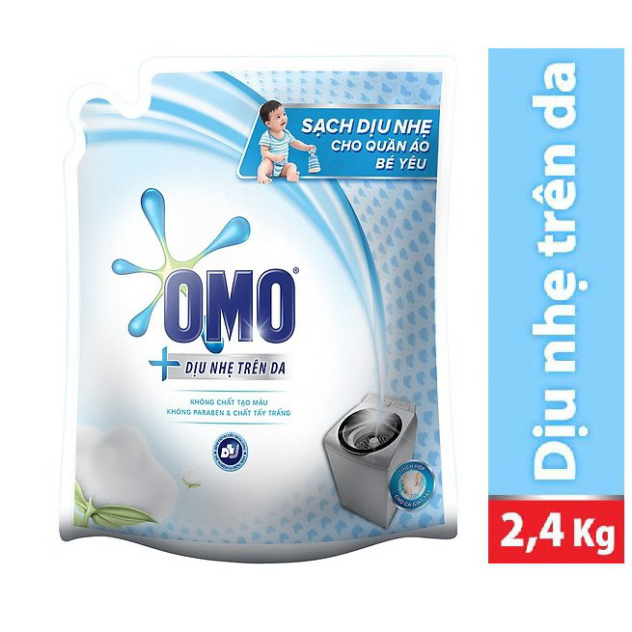 Nước Giặt OMO MATIC Dịu Nhẹ Cho Da Nhạy Cảm 2kg Túi TRẮNG