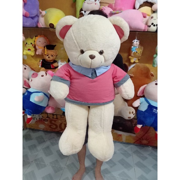 Gấu Bông Teddy Khổ Vải 1m2 Cao 1m mặc áo sơ mi