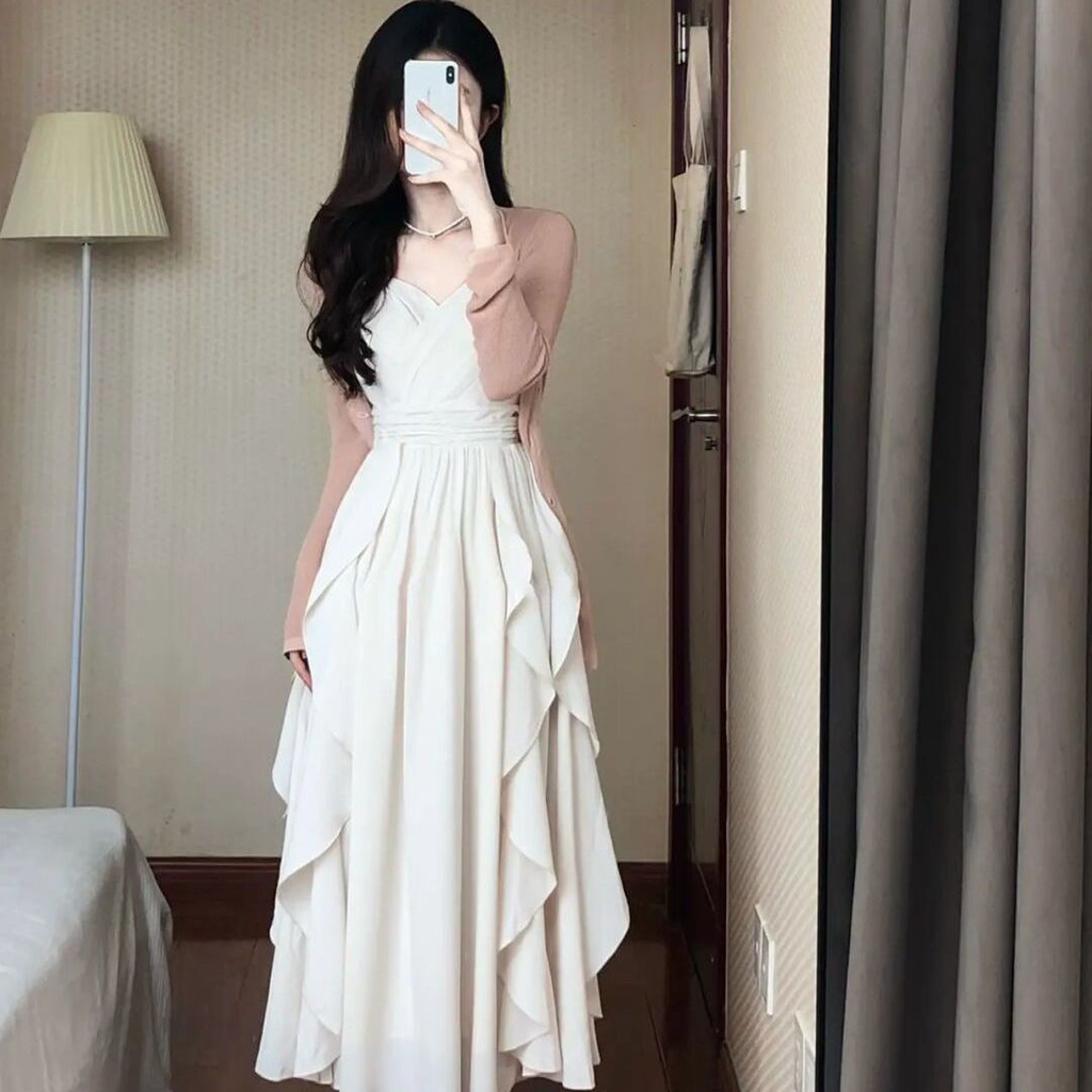 Set Đầm Hai Dây Họa Tiết Sọc Caro Ngọt Ngào Thời Trang