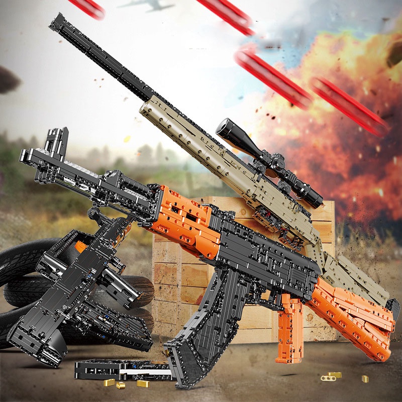 Đồ Chơi Lắp Ghép LEGO PUBG , CSGO , Free Fire Mô Hình Súng Rifle AK-47 XingBao XB24006 Với 1393 Mảnh Ghép
