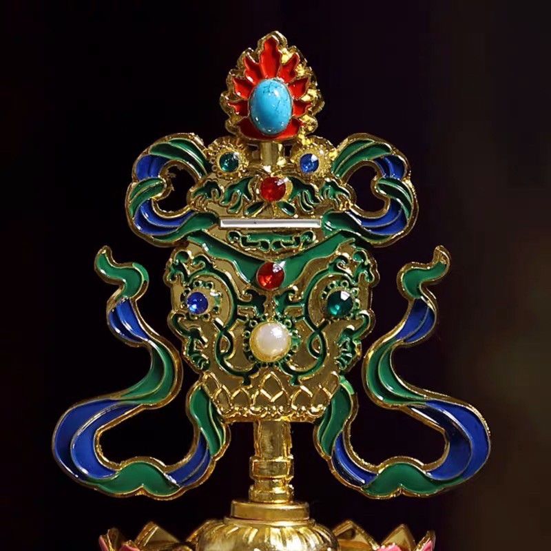 [PHÁP BẢO MINH CHÂU] Bộ 8 Cát Tường - Hợp Kim Đế Sen 9cm