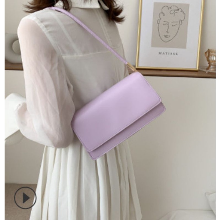 Túi xách cầm tay nữ đẹp kẹp nách dáng chữ nhật 2 ngănHN004