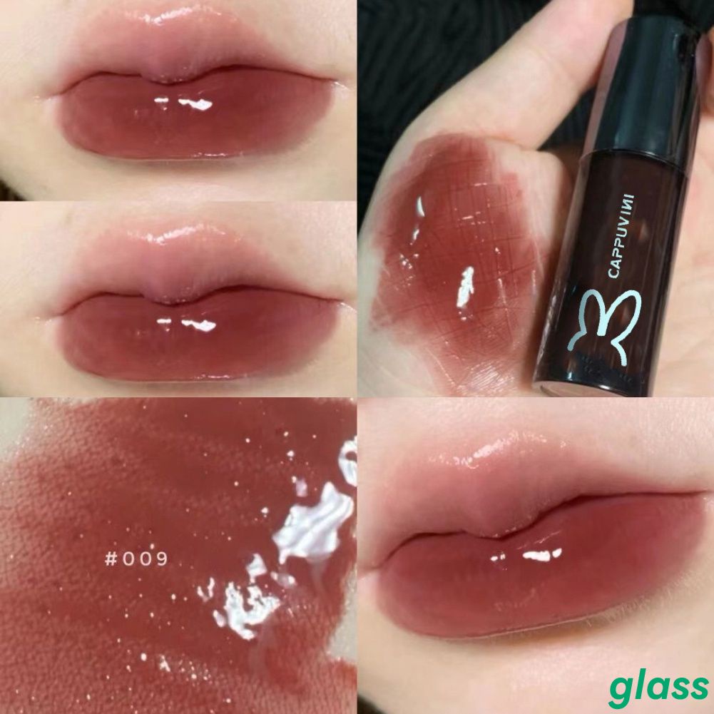 CAPPUVINI Sáng Bóng Kim Cương Son Bóng Dưỡng Ẩm Nước Son Môi Men Lâu Dài Nuôi Dưỡng Đôi Môi Dày Hơn Một Chút Đôi Môi Tint Lip Dầu Trang Điểm giao hàng nhanh chóng