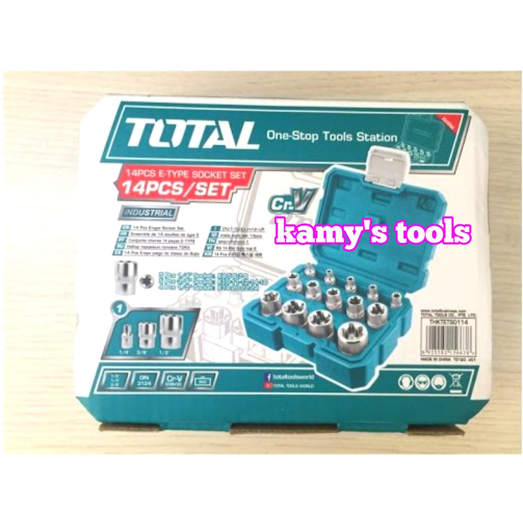 Bộ 14 Đầu Tuýp Loại E Total Chính Hãng E4-E24 model THKTETS0114