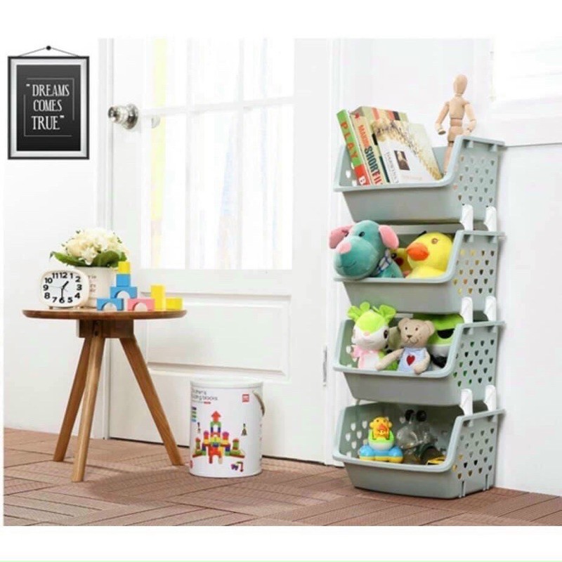 Kệ rổ nhựa 4 tầng đa năng cao cấp dễ dành tháo lắp