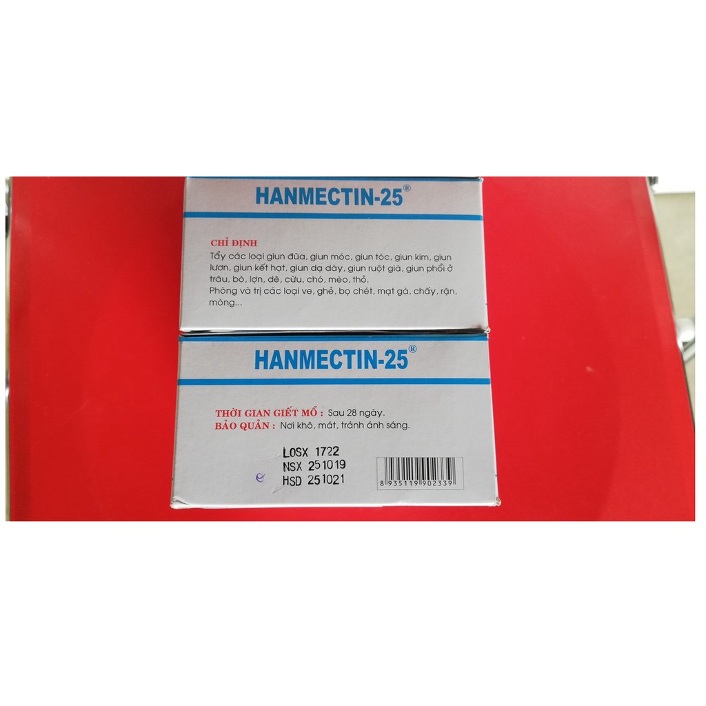 1 lọ Hanmectin - 25 loại 10ml dùng tốt cho trâu, bò, lợn, dê, cừu, chó, mèo, thỏ - Hanvet