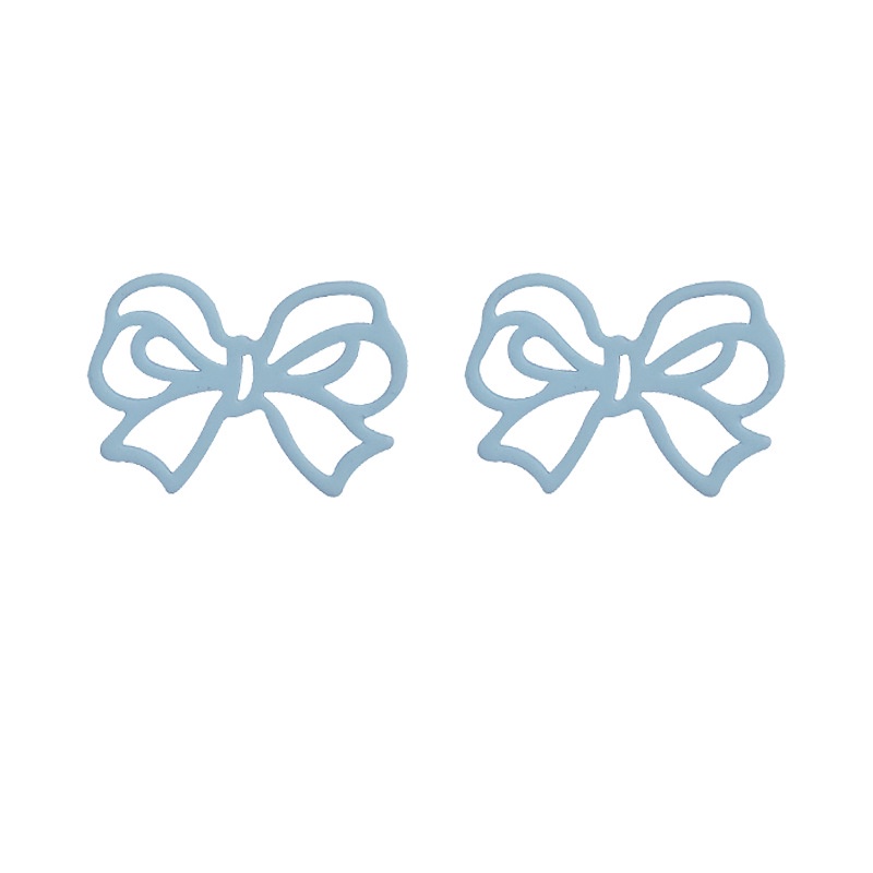 Bông Tai Hình Chiếc Nơ Màu Xanh Sữa Ngọt Ngào Dễ Phối Đồ