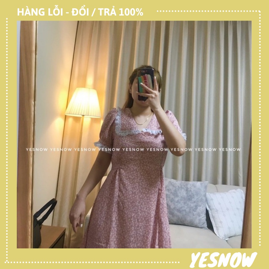 Đầm - Váy cổ ren hoa nhí hot 2021 🥑 Váy phong cách vintage nhiều màu 🥑Váy cổ ren chít eo dáng dài 🥑 Váy cổ ren siêu xinh | BigBuy360 - bigbuy360.vn