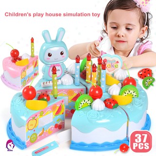 Bộ đồ chơi cắt bánh kem 37 món bằng nhựa xinh xắn cho bé