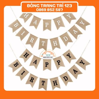 Dây Chữ Đuôi Cá HAPPY BIRTHDAY Vải Cói Sinh Nhật Phong Cách Hàn Quốc
