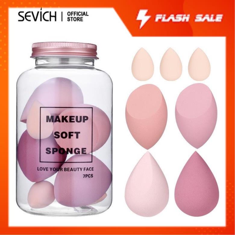Set 7 Bông Trang Điểm Dùng Ướt Và Khô Tiện Dụng Chất Lượng Cao