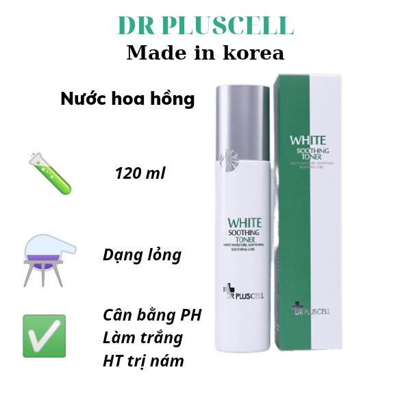 Nước hoa hồng Dr Pluscell white soothing toner 120ml