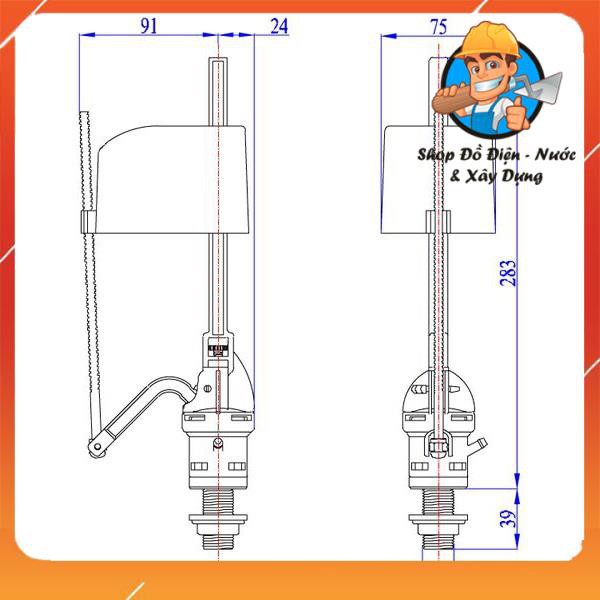 Van cấp nước cho bộ xả bồn cầu/Cụm cấp Piston Hùng Anh - WS03