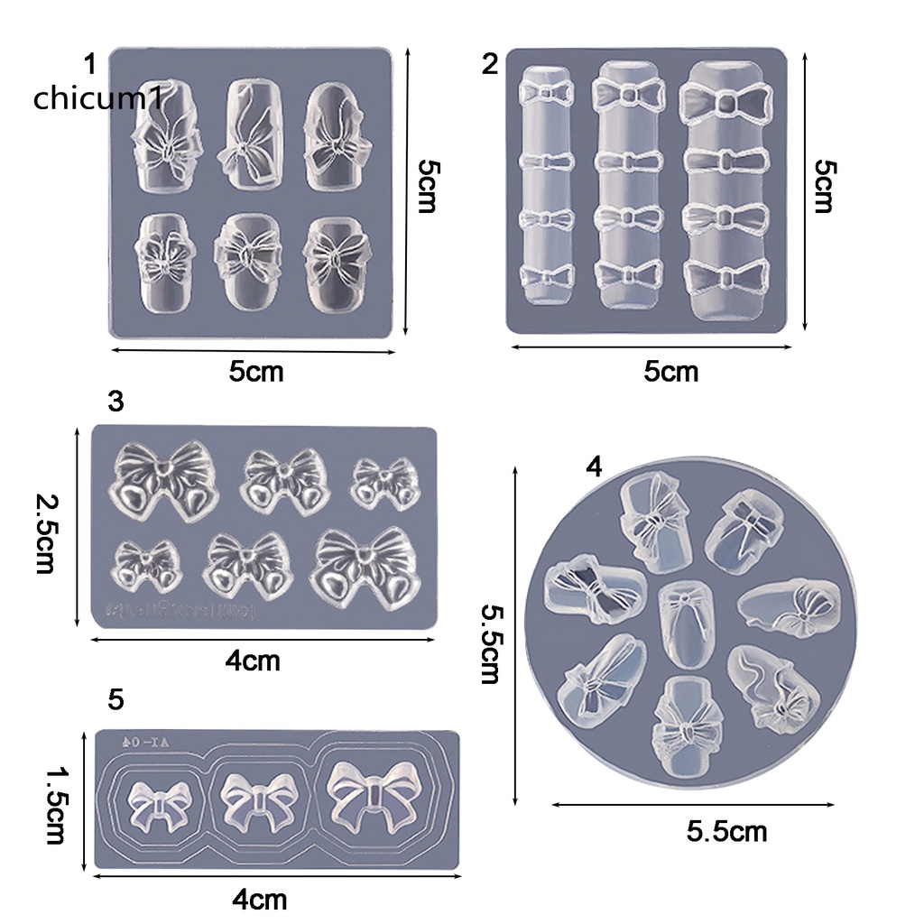 [Hàng mới về] Khuôn làm nơ trang trí móng tay mini mềm co giãn xinh xắn thời trang