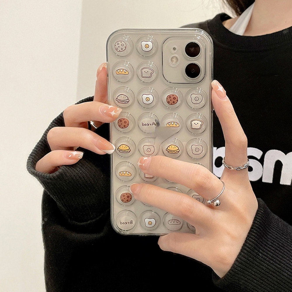 Ốp Điện Thoại TPU Mềm Trong Suốt Họa Tiết 3D Giảm Căng Thẳng Dành Cho IPhone 14 13 12 11 Pro Max X XR 8 7 Plus