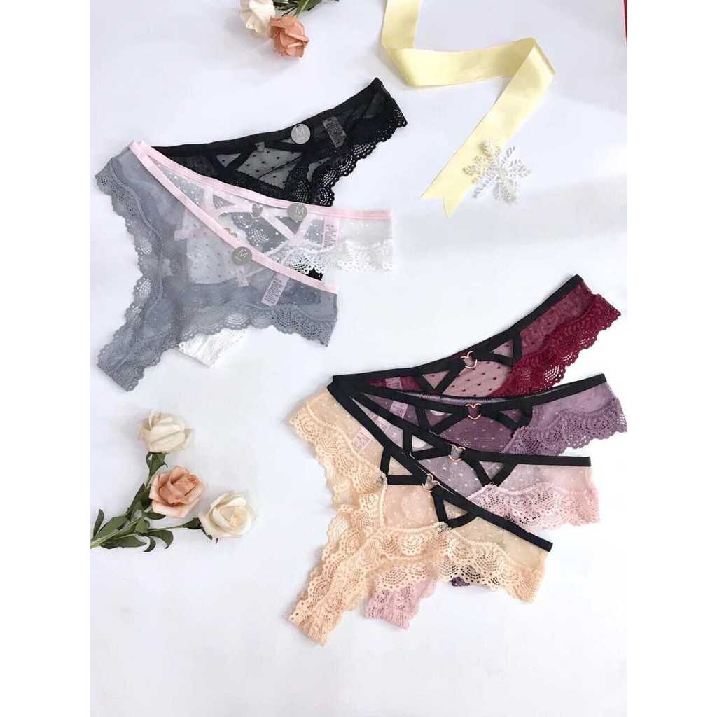 Quần lót Lọt khe ren tim 583 💖[HÀNG ĐẸP]💖 Quyến rũ✔️ Sexy✔️ Gợi cảm✔️ cực thoáng mát | BigBuy360 - bigbuy360.vn