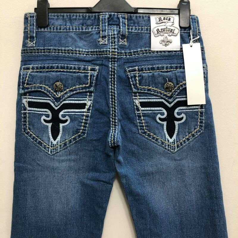 Quần jean Rock Revival size 36 Xanh nhạt