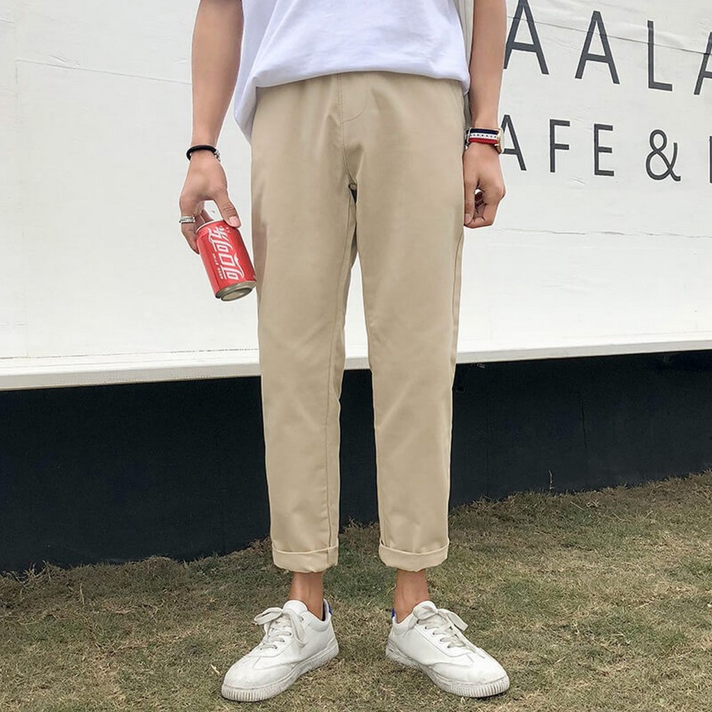Quần Baggy Nam Nữ KAKI Ống Suông Unisex - Kiểu quần kaki đen và be tan Unika QD05