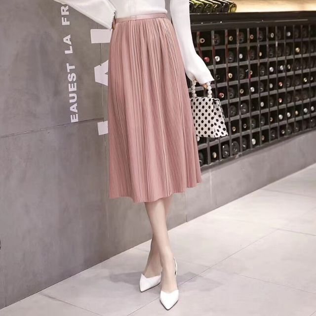 Chân váy dập li nhỏ cạp chun hàng QCL1