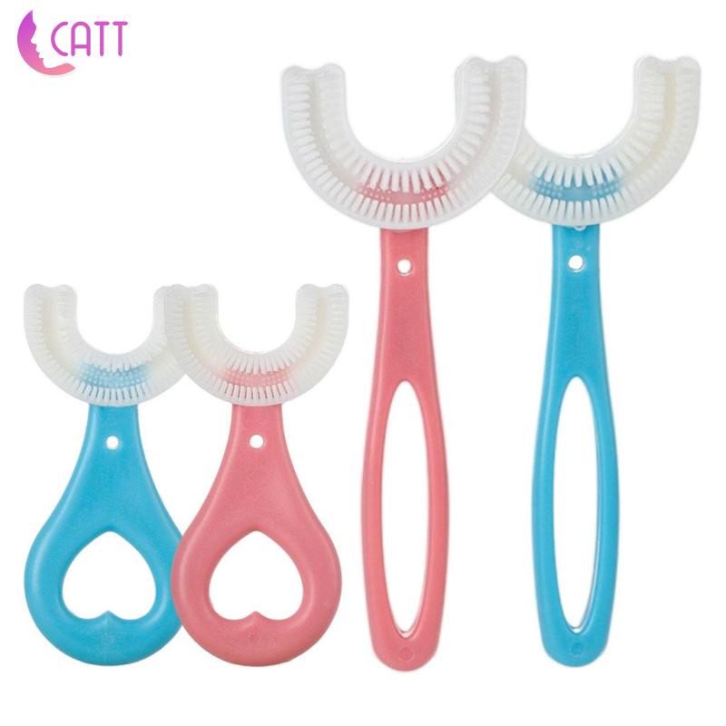 [Hàng mới về] Bàn chải đánh răng chữ U cầm tay cho bé 2-6 tuổi