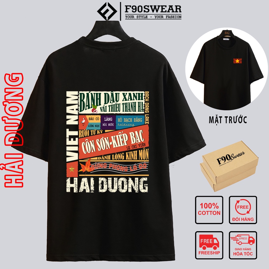 Áo thun tay lỡ nam nữ, áo phông unisex form rộng chất COTTON mát mịn thấm hút mồ hôi in theo tỉnh Việt Nam | BigBuy360 - bigbuy360.vn