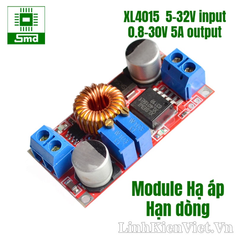 Mạch Hạ áp chỉnh dòng XL4015, 5A DC-DC Buck đòng điện điều chỉnh ổn áp ngồn DC 3V3,4,2V 12V 12,6V Sạc pin hạn dòng
