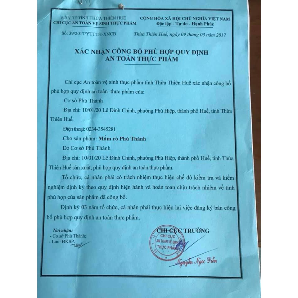 Mắm Rò PHÚ THÀNH 500g siêu ngon 🎈 Đặc sản Huế 🎈