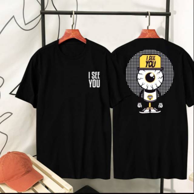 Áo thun in chữ DISTRO Recent / Se YOU BLACK
