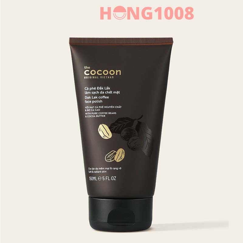 Tẩy Tế Bào Chết Mặt Cocoon Từ Cà phê Đắk Lắk làm sạch da chết mặt 150ml Hong1008