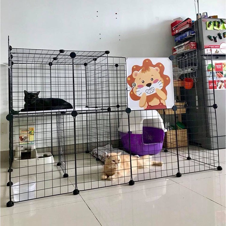 12 Miếng Ghép Lồng Chuồng Quây Thú Cưng Chó Mèo Sóc Chuột Hamster Lắp Ghép Đa Năng Tiện Lợi