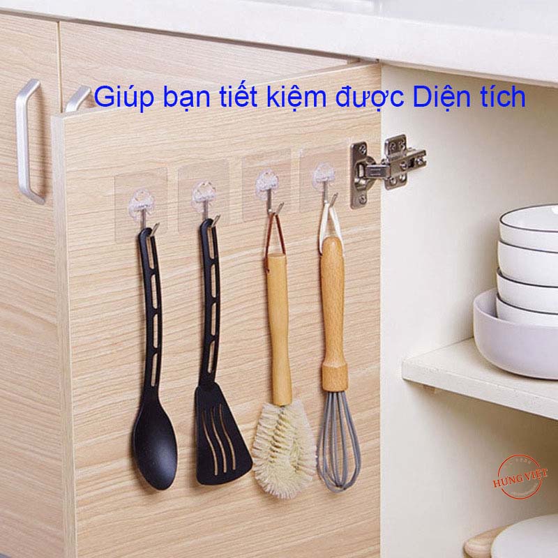 Móc dán tường trong suốt, chịu lực, dán chắc chắn kích thước 6x6 cm [MÓC 1]