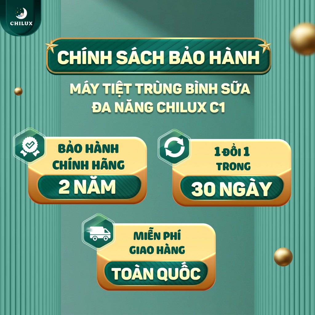 Máy Tiệt trùng bình sữa Chilux C1 đa năng 6 trong 1, tích hợp nhiều tính năng cần thiết mẹ cần có