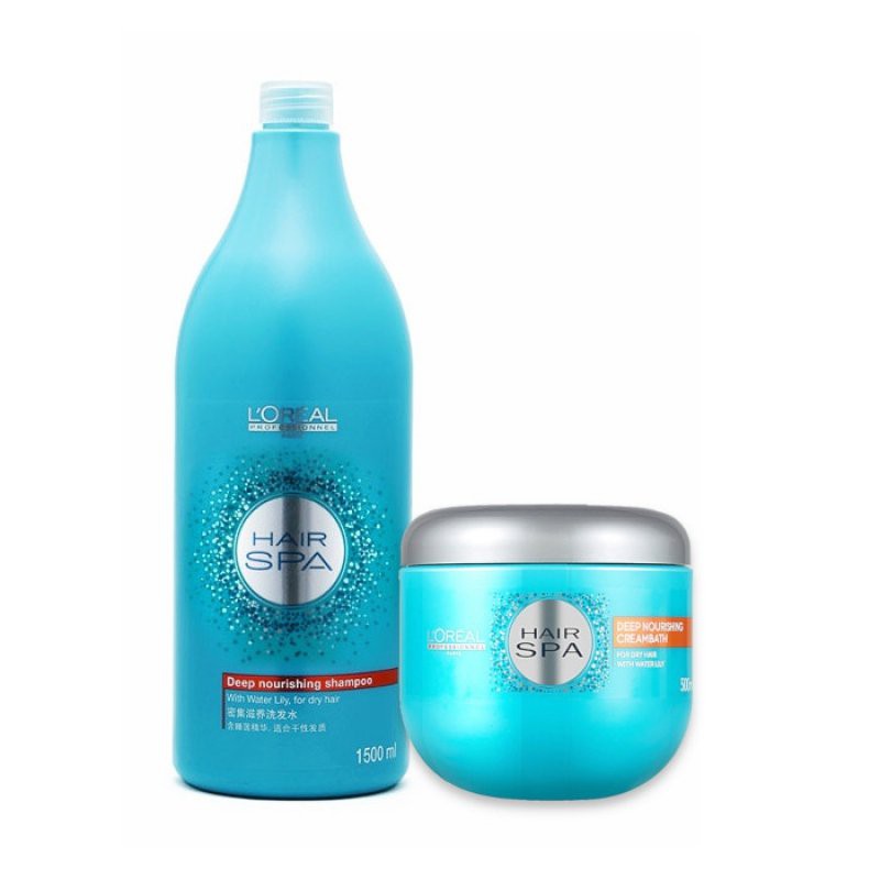 [Mẫu mới] Cặp dầu gội 1500ml và hấp dầu 500ml suôn mượt Loreal Professionel Hair Spa Deep Nourishing