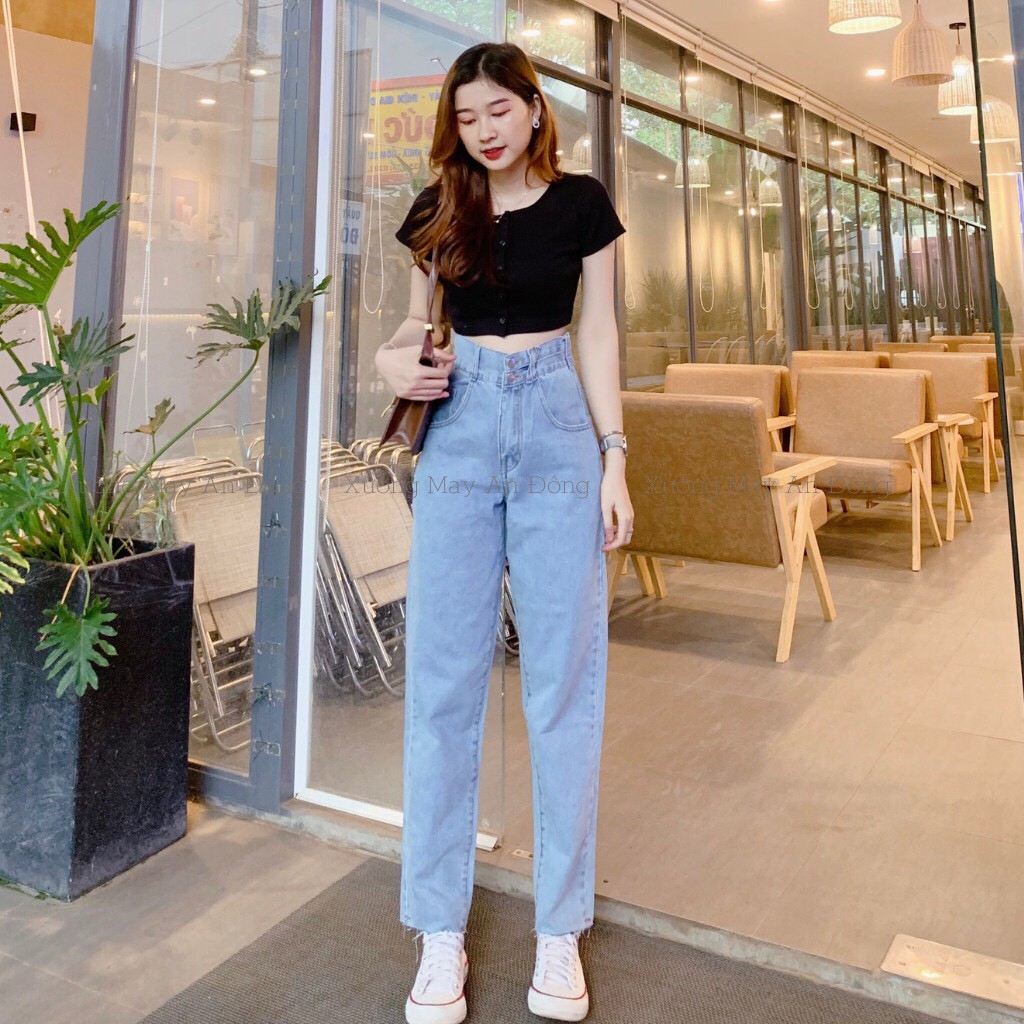 Quần jean baggy nữ /quần bò baggy nữ quần jeans nữ cạp cao