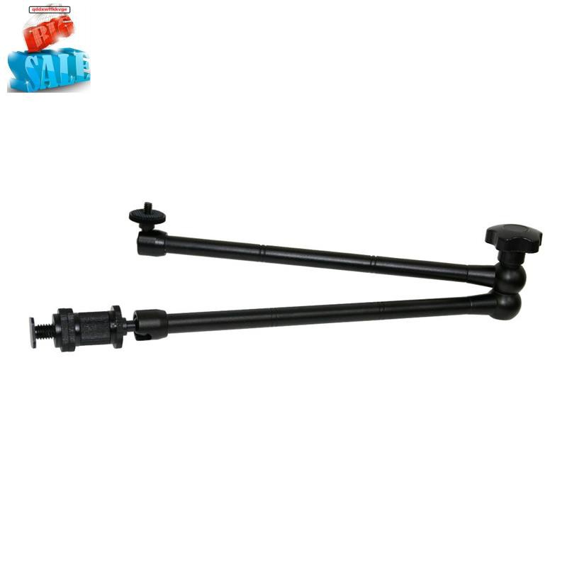 20Inch Adjustable Articulating Friction Magic Arm with Hot Shoe Mount for LED Light DSLR Rig LCD Monitor