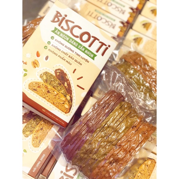 300gram Bánh Biscotti nhiều hạt không đường tinh luyện(tiểu đường, ăn kiêng, eat clean)