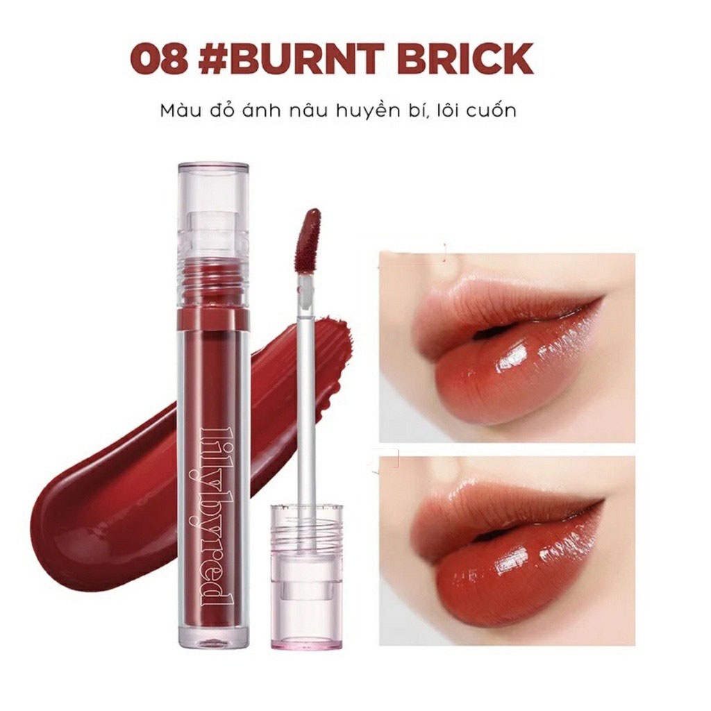Son Tint Lilybyred 08 [Chính Hãng],Màu Burnt Brick,Đỏ Gạch,Được Săn Lùng Dữ Dội,Son Có Dưỡng Nhẹ,Không Bết Dính.