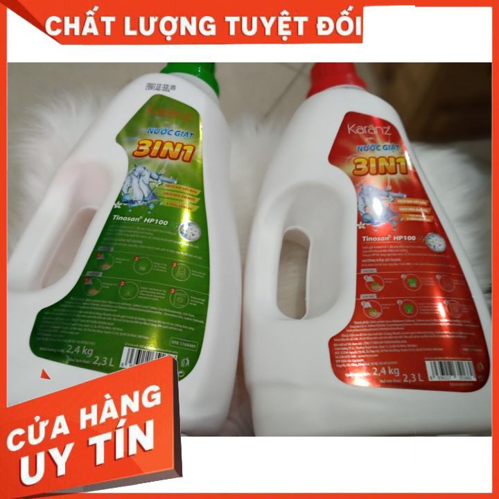 NƯỚC GIẶT KARNZ 3IN1 HƯƠNG NƯỚC HOA PHÁP 2,4 KG ,Sạch bay vết bẩn ,Sạch mùi ẩm mốc,Hương nước hoa Pháp 5 tầng bền lâU