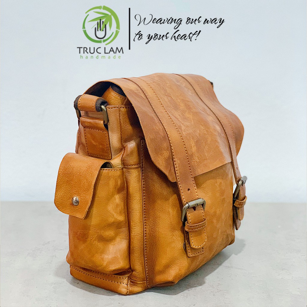 Túi Đeo Chéo Thời Trang Nam Da Thật Cao Cấp Có Nhiều Ngăn Tiện Lợi – Trúc Lâm Handmade