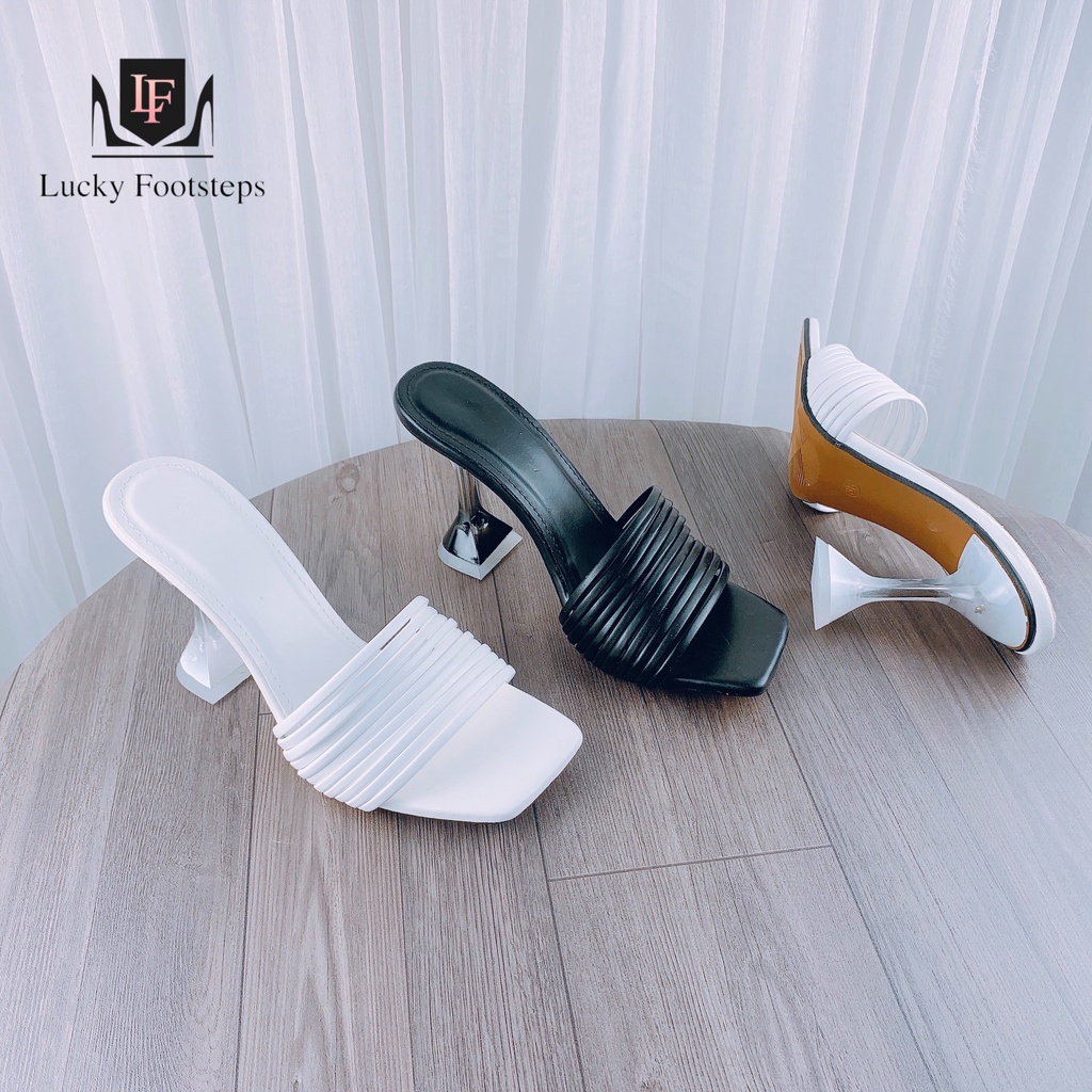 Guốc cao gót nữ lucky gót nhọn quai dây mảnh Hàng đẹp 9p _v69