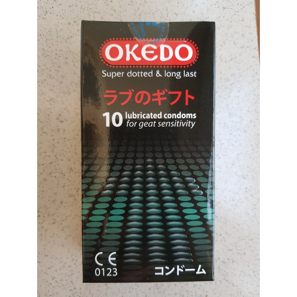 Bao cao su OKEDO 10 - gai nổi - kéo dài thời gian(hộp 10 cái)[cam kết che tên sản phẩm khi giao]