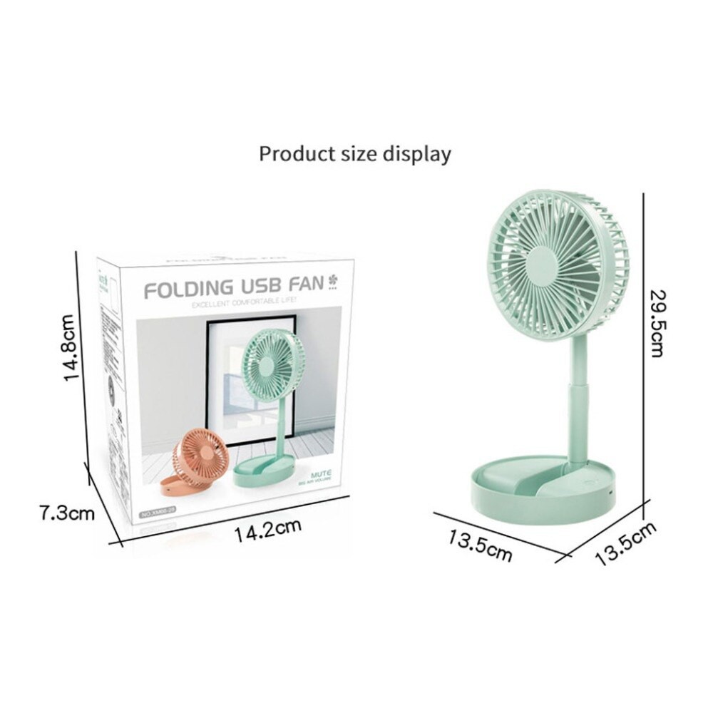 Quạt Điện Mini Để Bàn Tích Điện - Gấp Gọn - Chỉnh 3 Mức Gió - Folding Usb Fan - Bảo Hành 3 Tháng