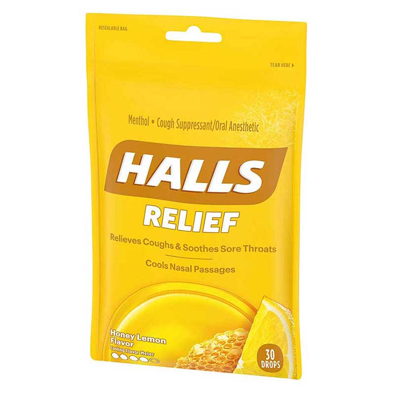 Kẹo ngậm Halls Relief Honey Lemon &amp; Mentho - Lyptus