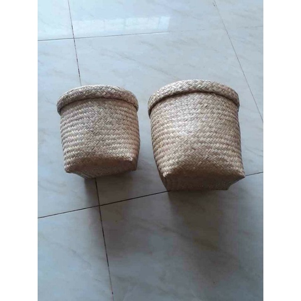 Giỏ cói trồng cây trang trí decor, đựng đồ, cắm hoa