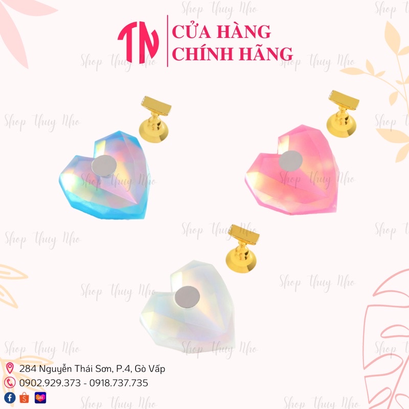 Đế kê móng tay nâm châm tập vẽ hoạ tiết trái tim hologram cao cấp dụng cụ làm móng tay chuyên nghiệp nghệ thuật nail