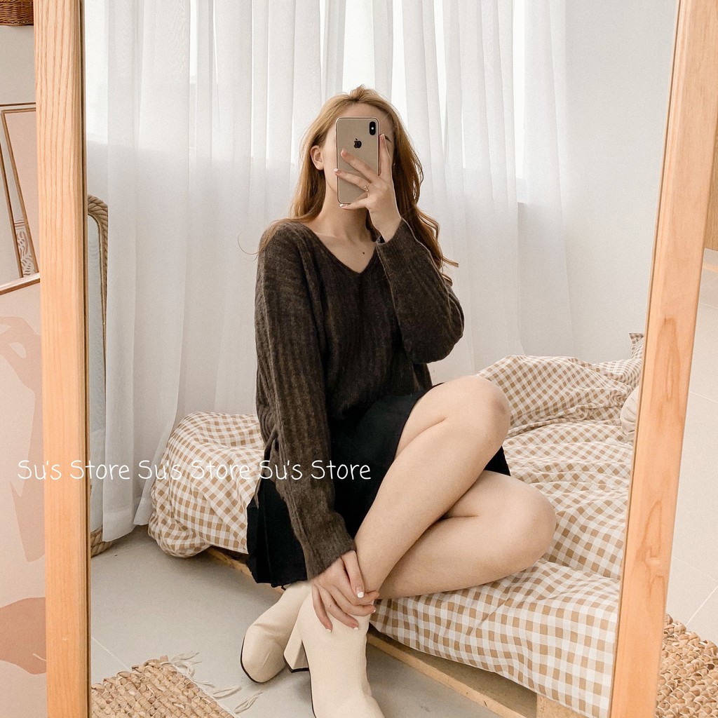 Áo len thừng lông thỏ cổ tim A1541 SUSTORE | BigBuy360 - bigbuy360.vn