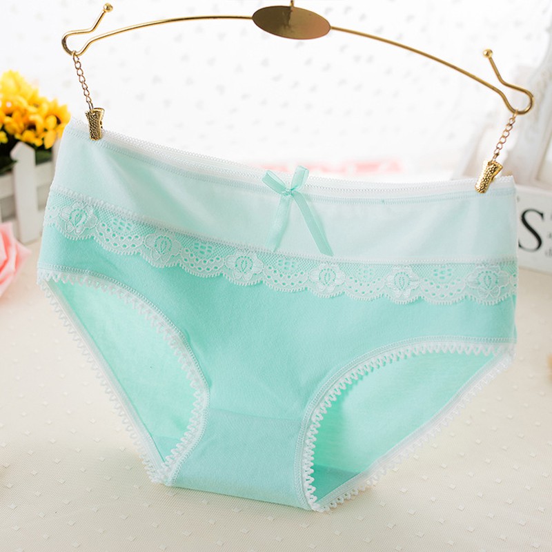 QUần lót nữ chất cotton phối ren QN.02 nhiều màu cho chị em - Ảnh shop làm