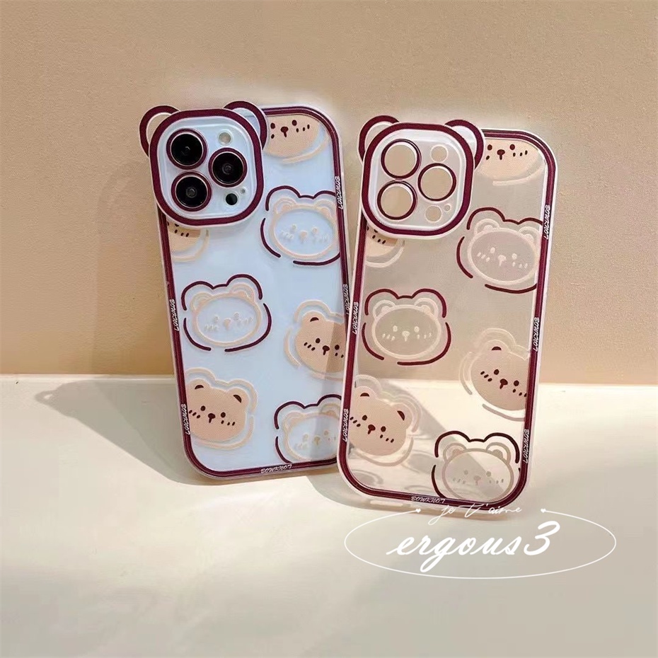 Ốp Điện Thoại Mềm Họa Tiết Gấu Hoạt Hình Sáng Tạo Cho iPhone 14 13 12 11 Pro Max SE2020 X XR Xs Max 7 8 6 6s Plus